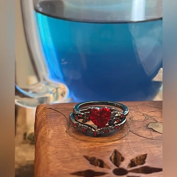 Double rings heart zirconia - Picture 13 of 13